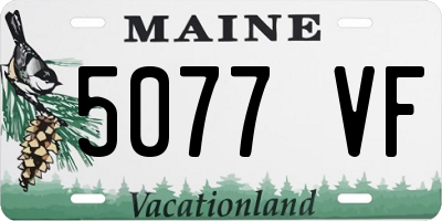 ME license plate 5077VF