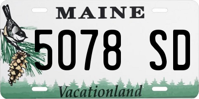 ME license plate 5078SD