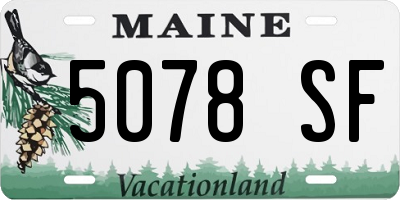 ME license plate 5078SF