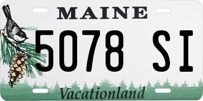 ME license plate 5078SI