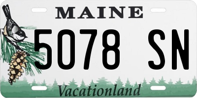 ME license plate 5078SN