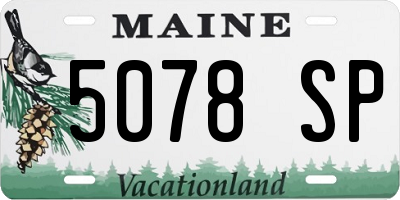 ME license plate 5078SP