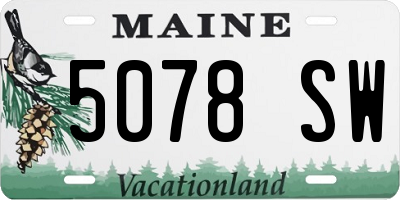 ME license plate 5078SW