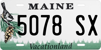 ME license plate 5078SX