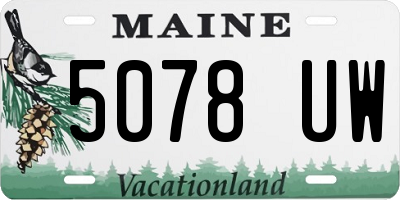 ME license plate 5078UW