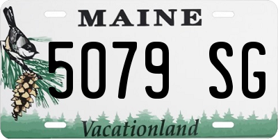 ME license plate 5079SG