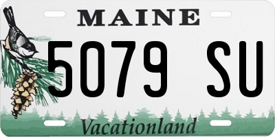 ME license plate 5079SU
