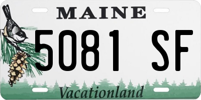 ME license plate 5081SF
