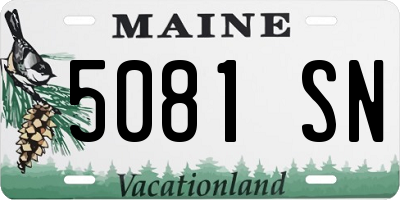 ME license plate 5081SN