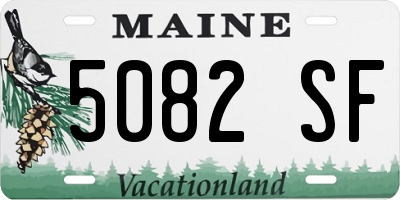 ME license plate 5082SF