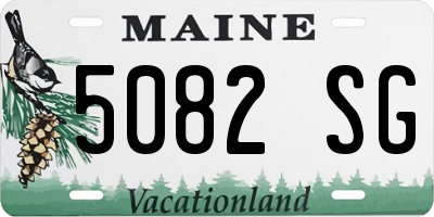 ME license plate 5082SG