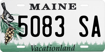 ME license plate 5083SA