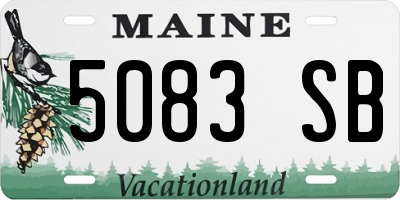 ME license plate 5083SB