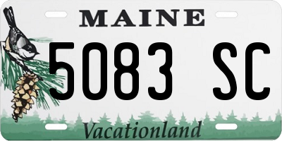 ME license plate 5083SC