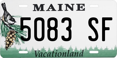 ME license plate 5083SF