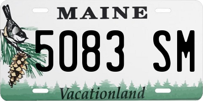 ME license plate 5083SM