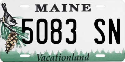 ME license plate 5083SN