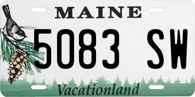 ME license plate 5083SW