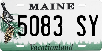 ME license plate 5083SY