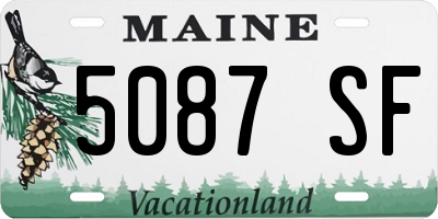 ME license plate 5087SF