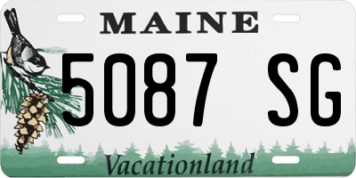 ME license plate 5087SG