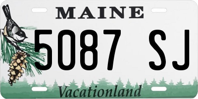ME license plate 5087SJ