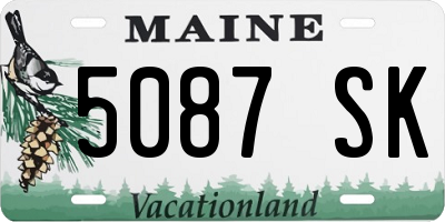 ME license plate 5087SK