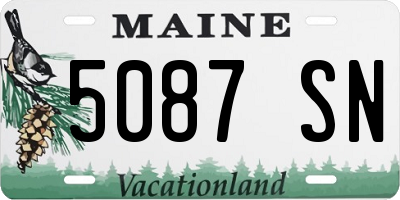 ME license plate 5087SN