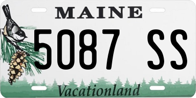 ME license plate 5087SS