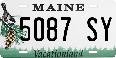 ME license plate 5087SY