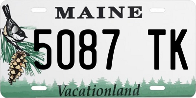ME license plate 5087TK