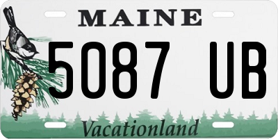 ME license plate 5087UB