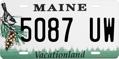 ME license plate 5087UW