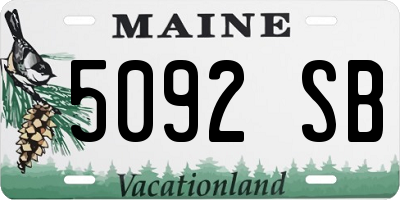 ME license plate 5092SB