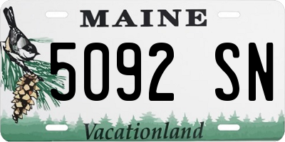 ME license plate 5092SN