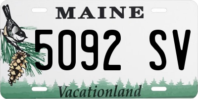 ME license plate 5092SV