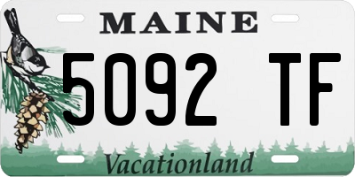 ME license plate 5092TF