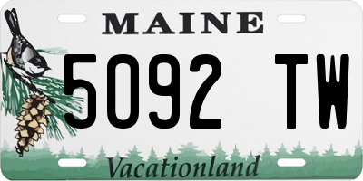 ME license plate 5092TW