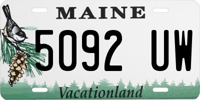 ME license plate 5092UW