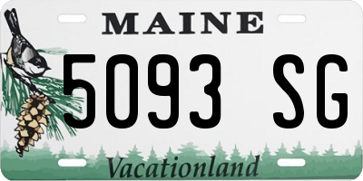 ME license plate 5093SG