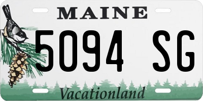 ME license plate 5094SG