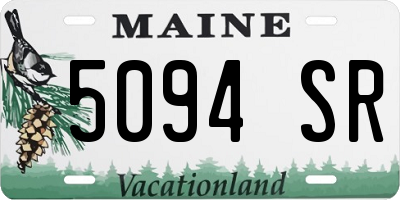 ME license plate 5094SR