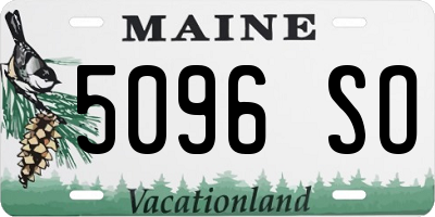 ME license plate 5096SO