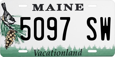 ME license plate 5097SW
