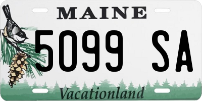 ME license plate 5099SA