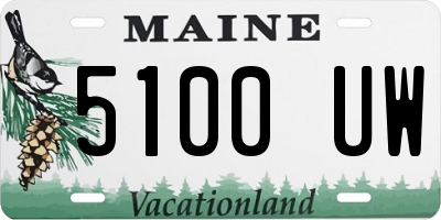 ME license plate 5100UW