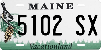 ME license plate 5102SX