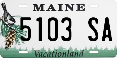 ME license plate 5103SA