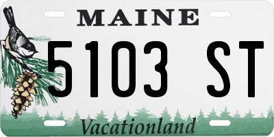 ME license plate 5103ST