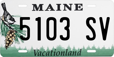 ME license plate 5103SV
